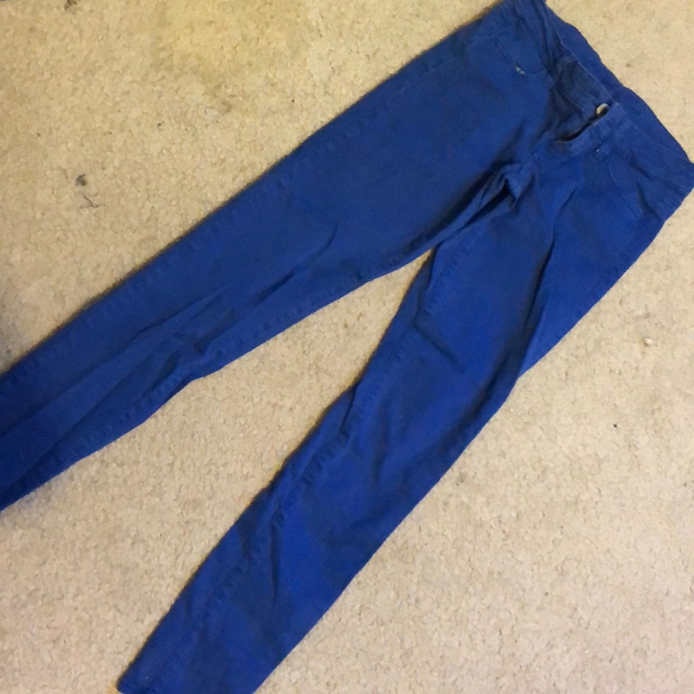 Solid blue jeans